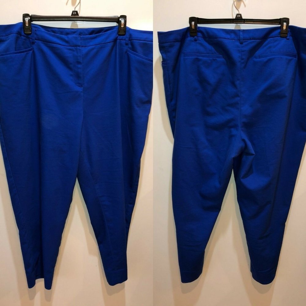 Lane Bryant Size 26 Blue Flat Front Career Pants
